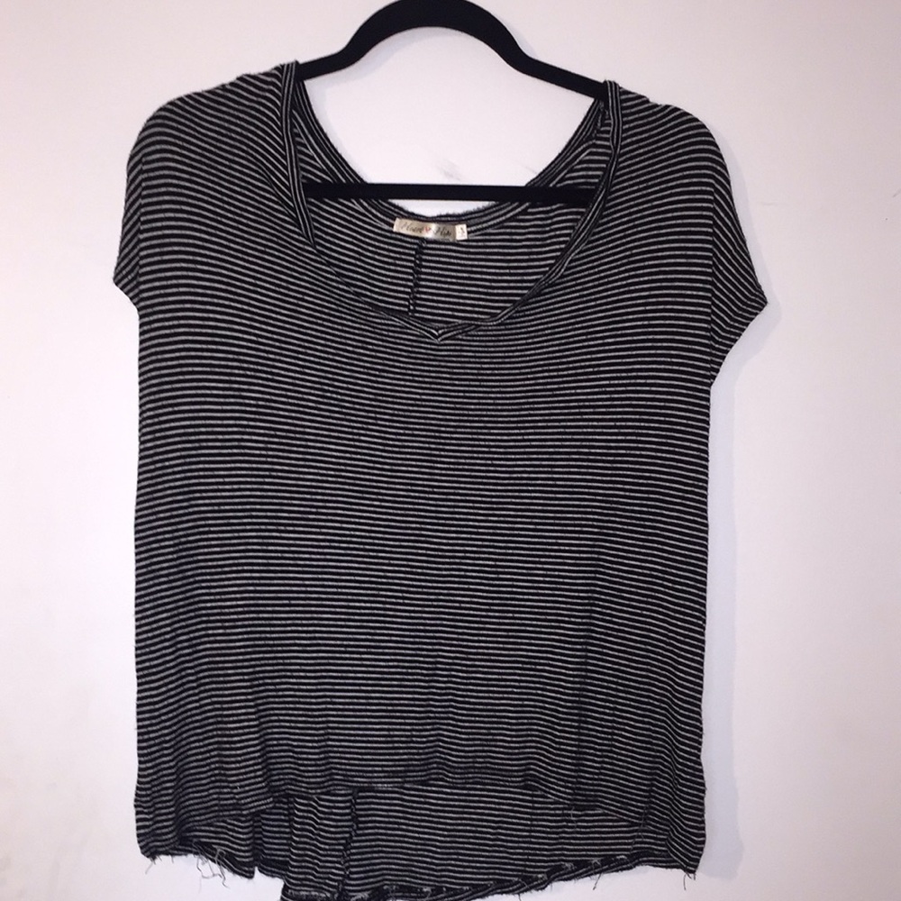 Black and White Striped Crop Top